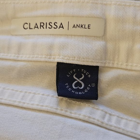 NYDJ Clarissa Ankle Cropped High-rise Denim Jeans Optic White size 12 - Picture 5 of 11
